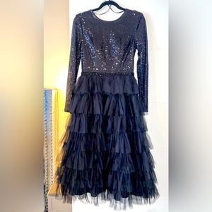 Sequin-Top A-Line Dress